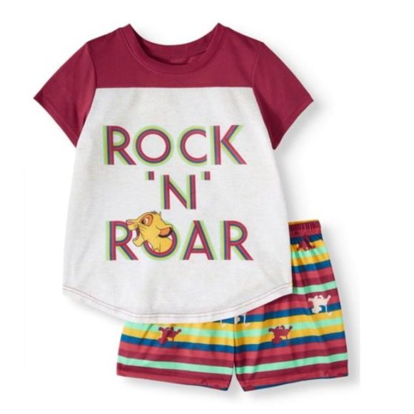 NWT Girls' Lion King 2 Piece Pajama Sleep Set Size 4 - Picture 1 of 5